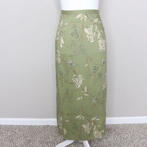 90s Butterfly Green Maxi Skirt